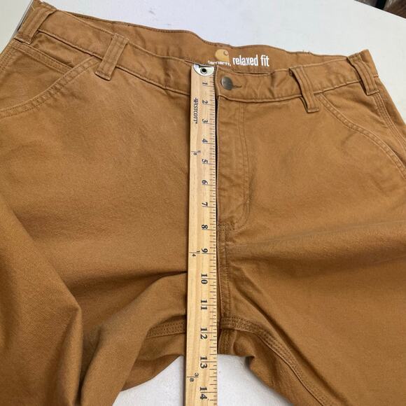 Carhartt Relaxed Fit Tan Canvas Workwear Utility Pant Jeans size 36X32 - Picture 14 of 16
